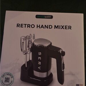 Serv Retro Hand Mixer - Black and Silver